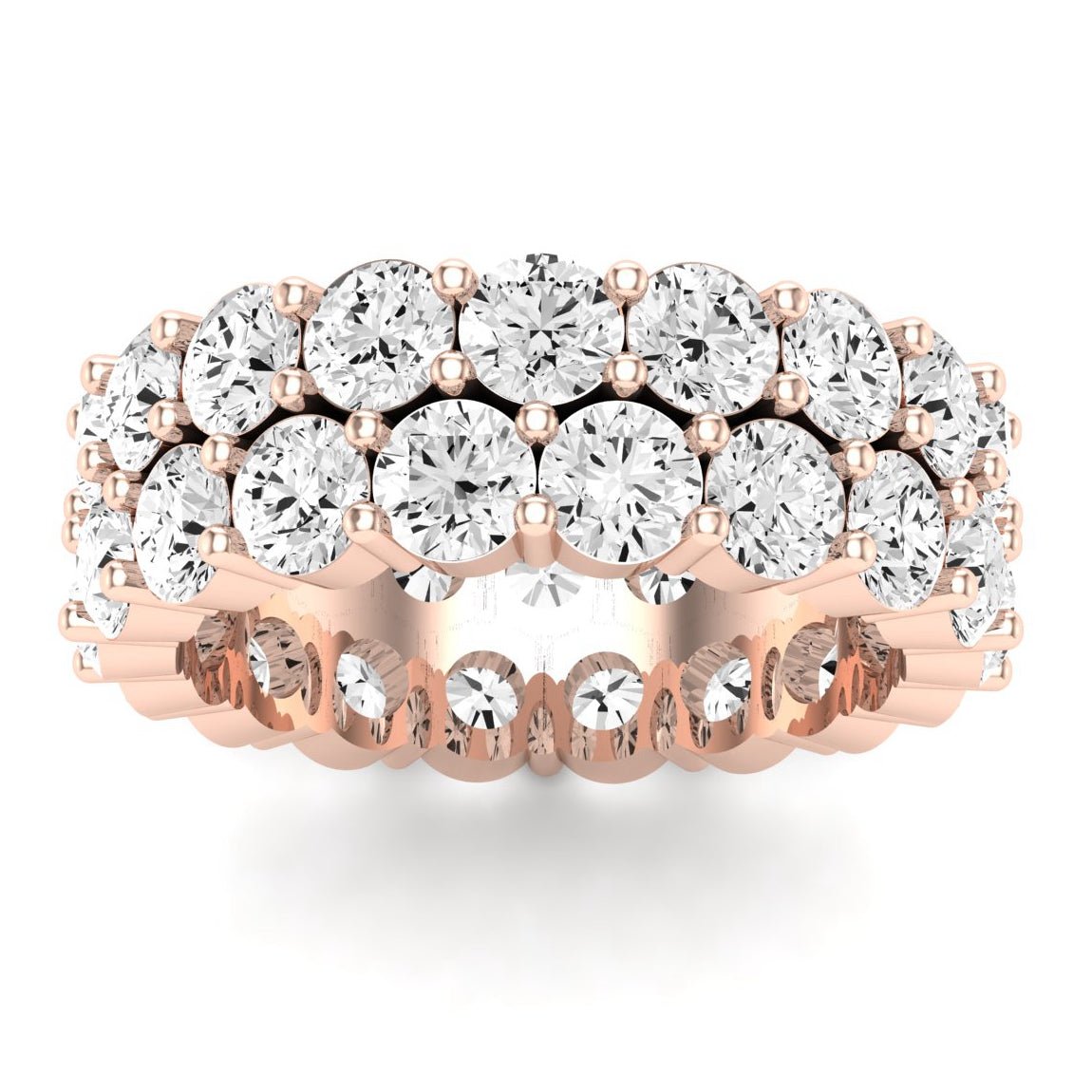 Delphin Round Cut Moissanite Eternity Band rosegold