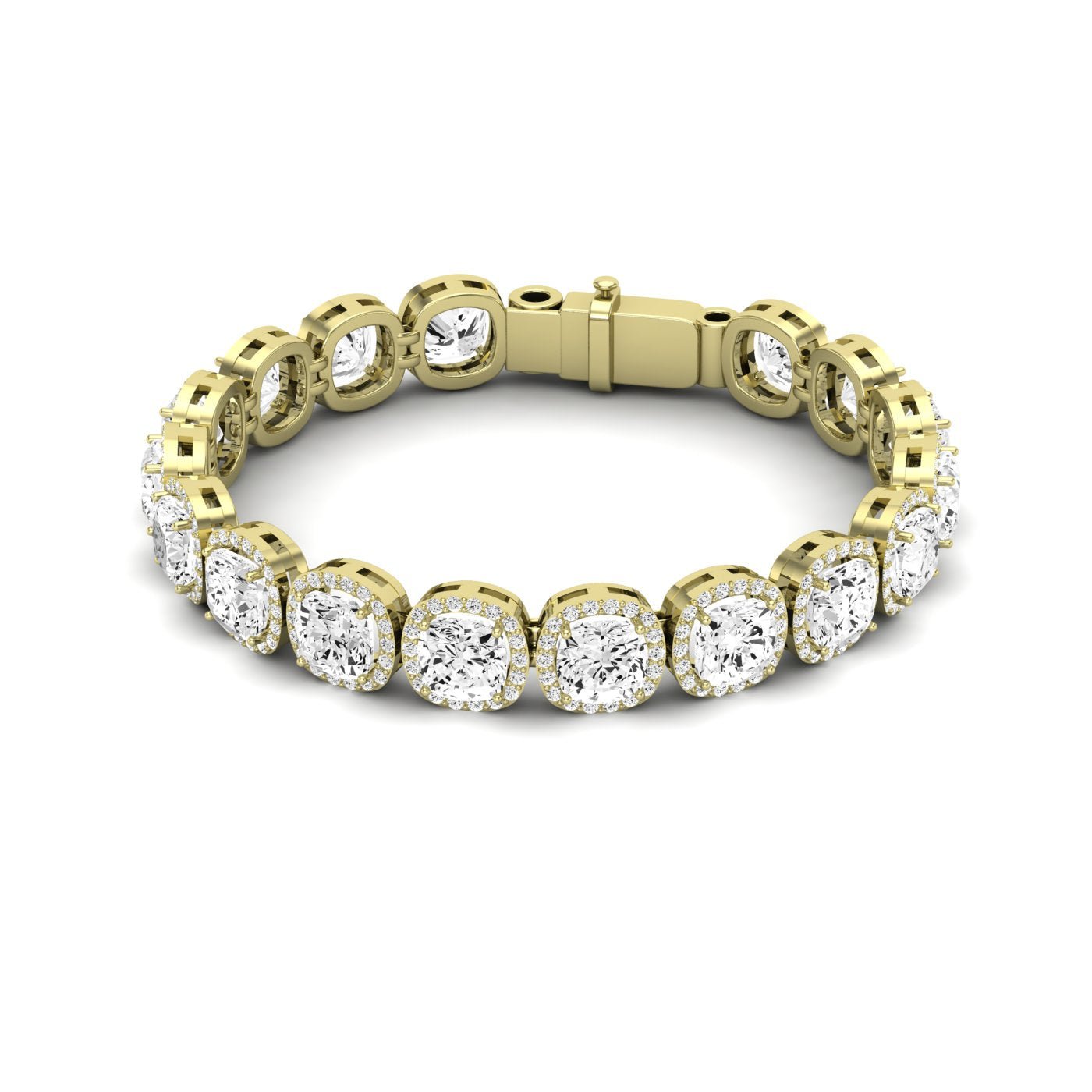 Delta Cushion Cut Diamond Bracelet (clarity Enhanced) yellowgold