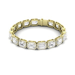 Delta Emerald Cut Moissanite Bracelet yellowgold
