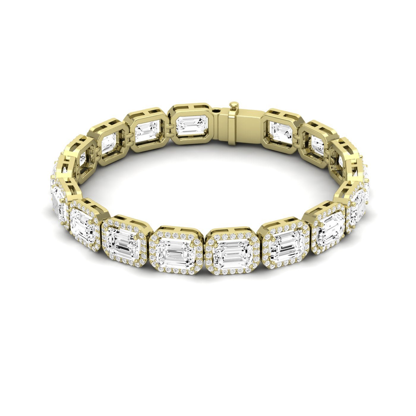 Delta Emerald Cut Moissanite Bracelet yellowgold