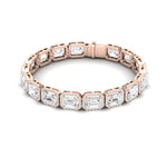 Delta Emerald Cut Moissanite Bracelet rosegold