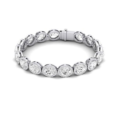 Delta Oval Cut Moissanite Bracelet whitegold