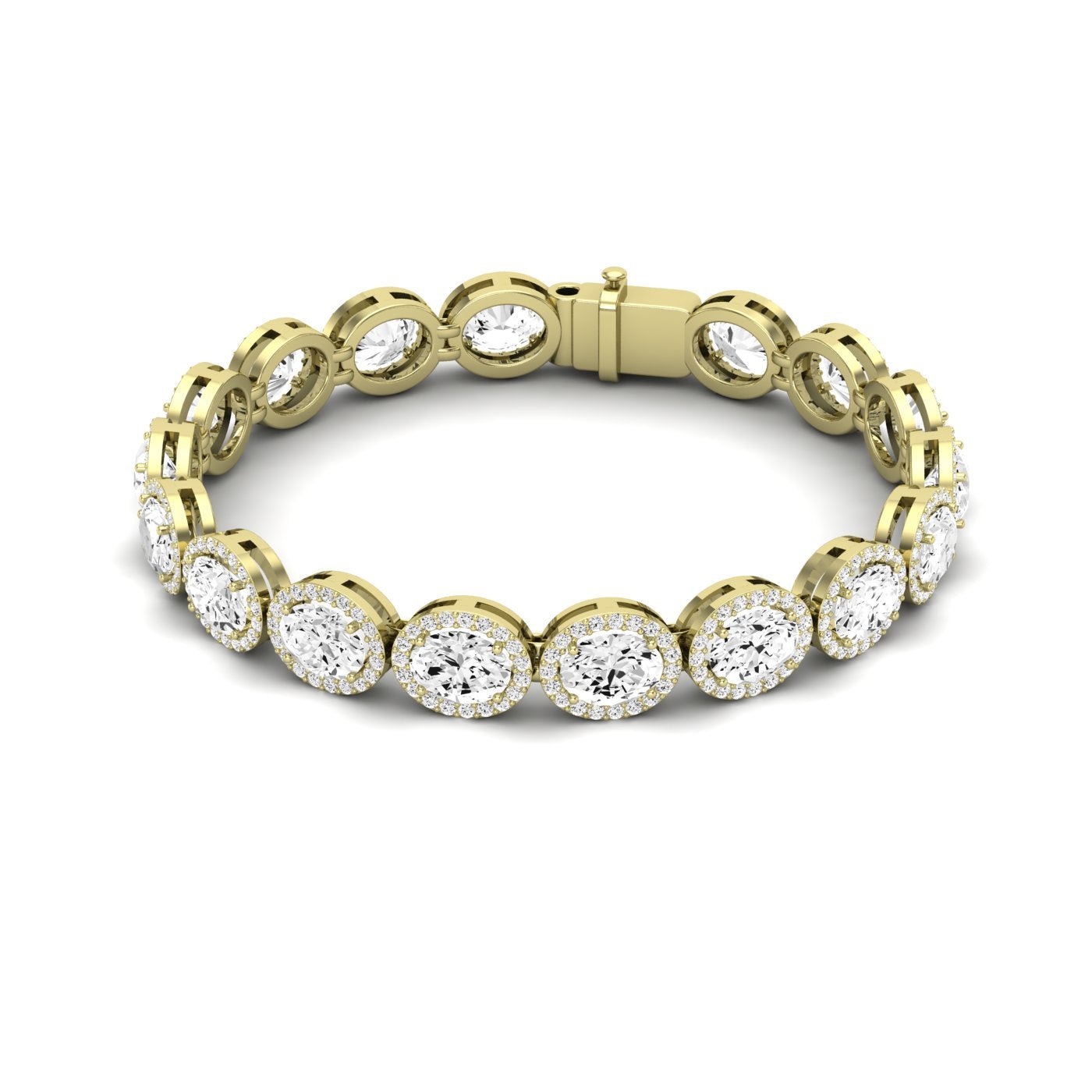 Delta Oval Cut Moissanite Bracelet yellowgold