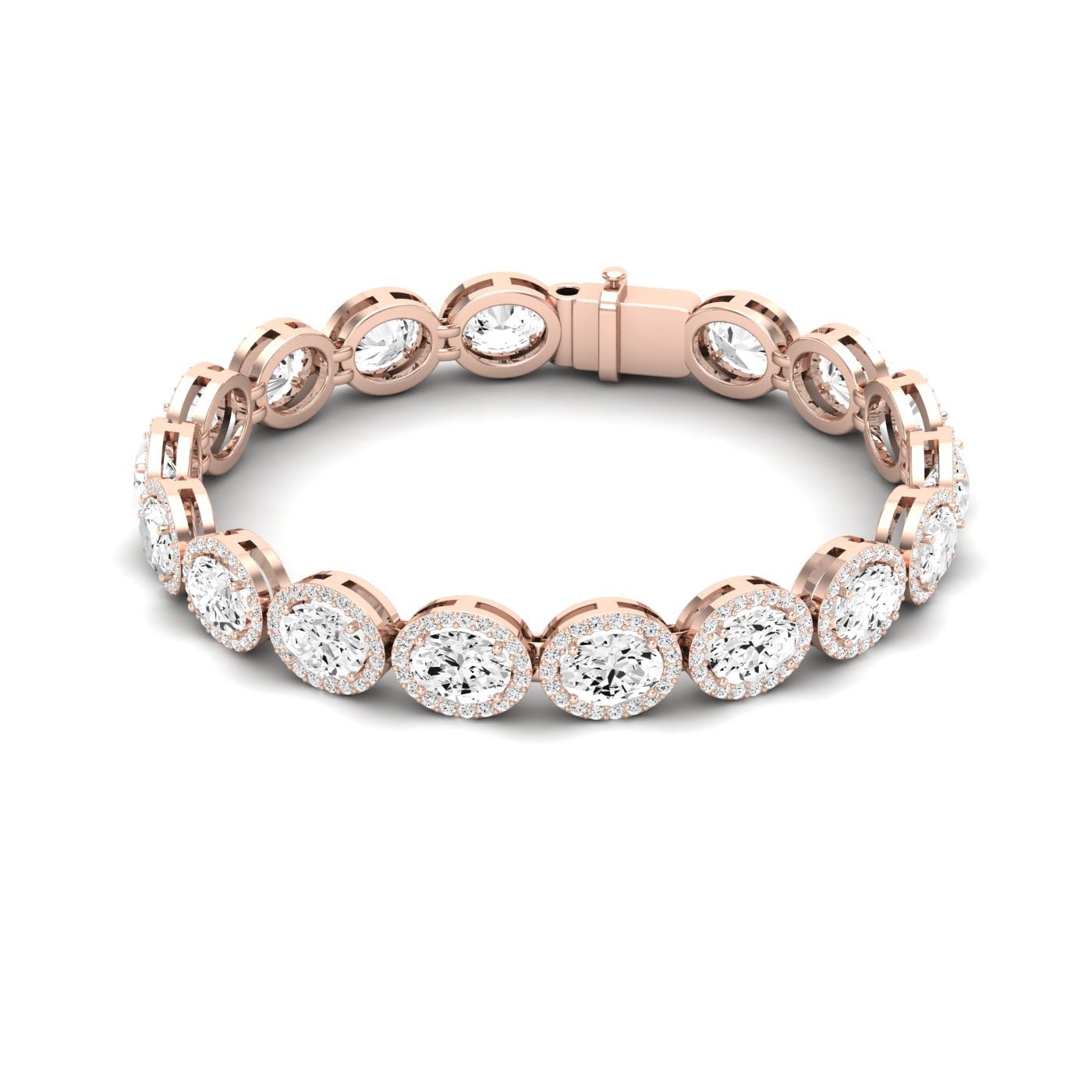 Delta Oval Cut Moissanite Bracelet rosegold