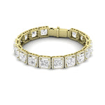Delta Princess Cut Moissanite Bracelet yellowgold