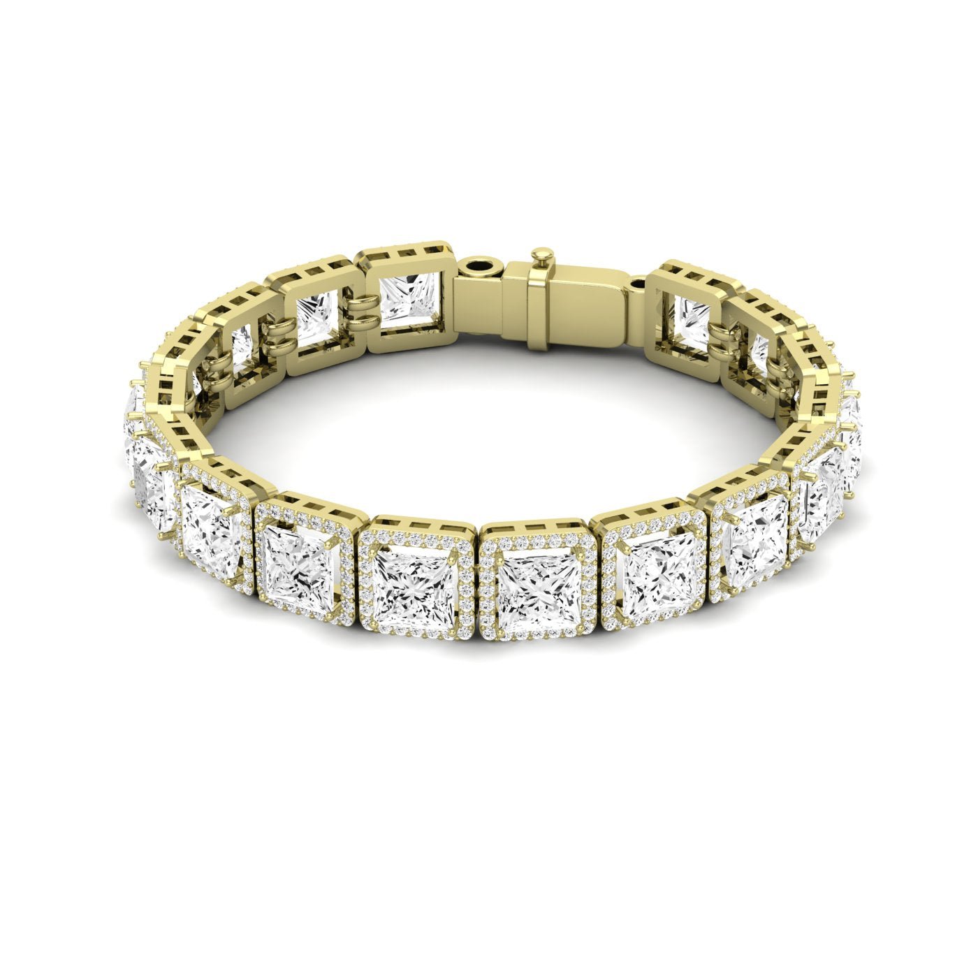 Delta Princess Cut Moissanite Bracelet yellowgold