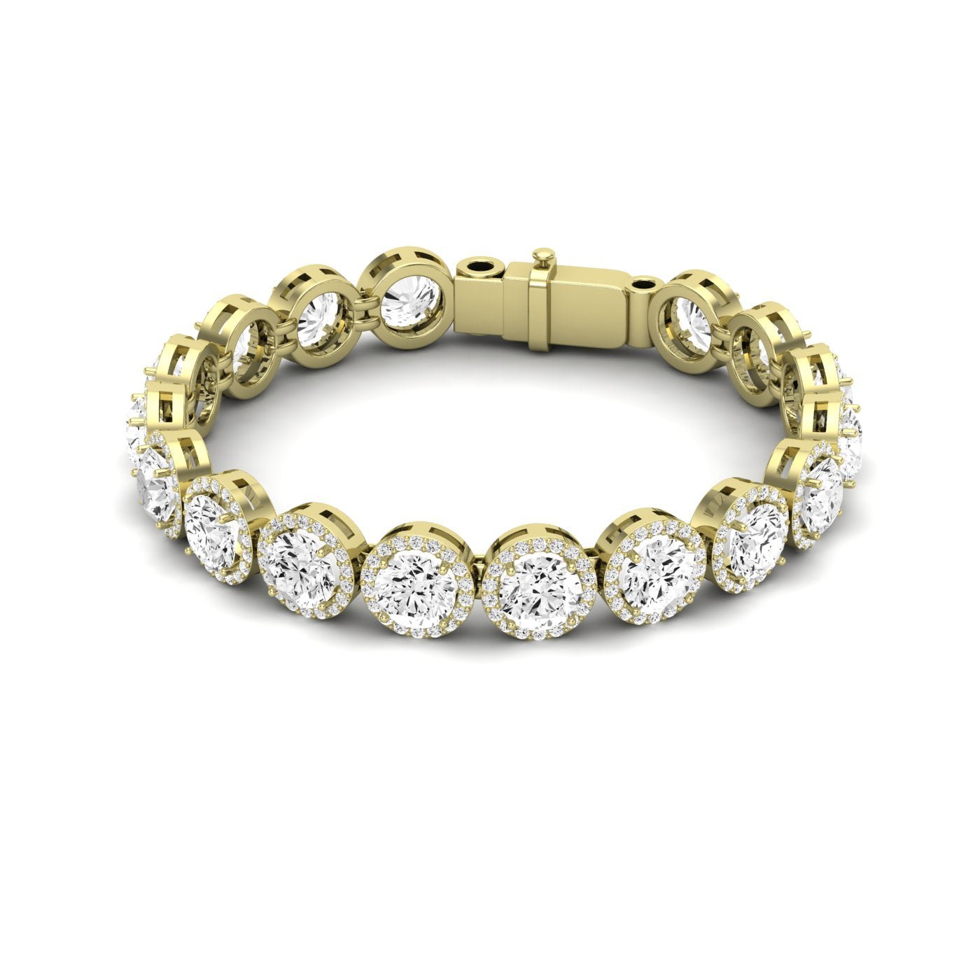 Delta Round Cut Diamond Bracelet (clarity Enhanced) yellowgold