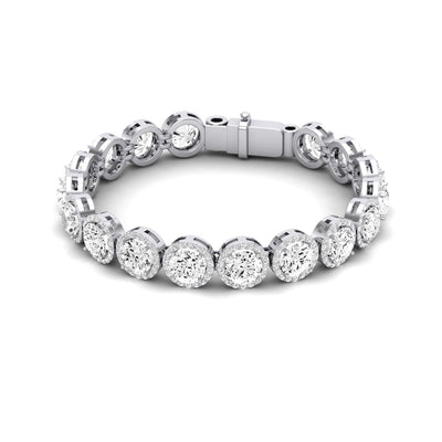 Delta Round Cut Diamond Bracelet (clarity Enhanced) whitegold