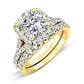 Desert Rose Cushion Diamond Bridal Set (Lab Grown Igi Cert) yellowgold