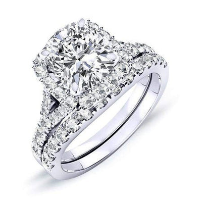 Desert Rose Cushion Diamond Bridal Set (Lab Grown Igi Cert) whitegold