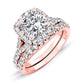 Desert Rose Cushion Diamond Bridal Set (Lab Grown Igi Cert) rosegold