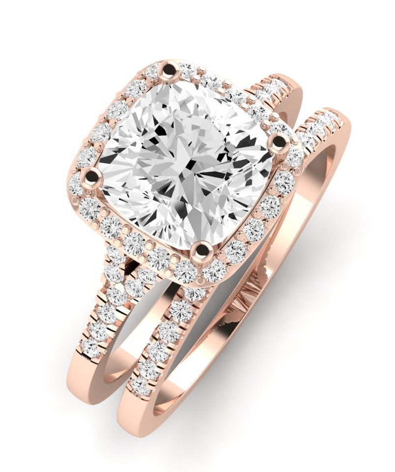 Desert Rose Diamond Matching Band Only (engagement Ring Not Included) For Ring With Cushion Center rosegold