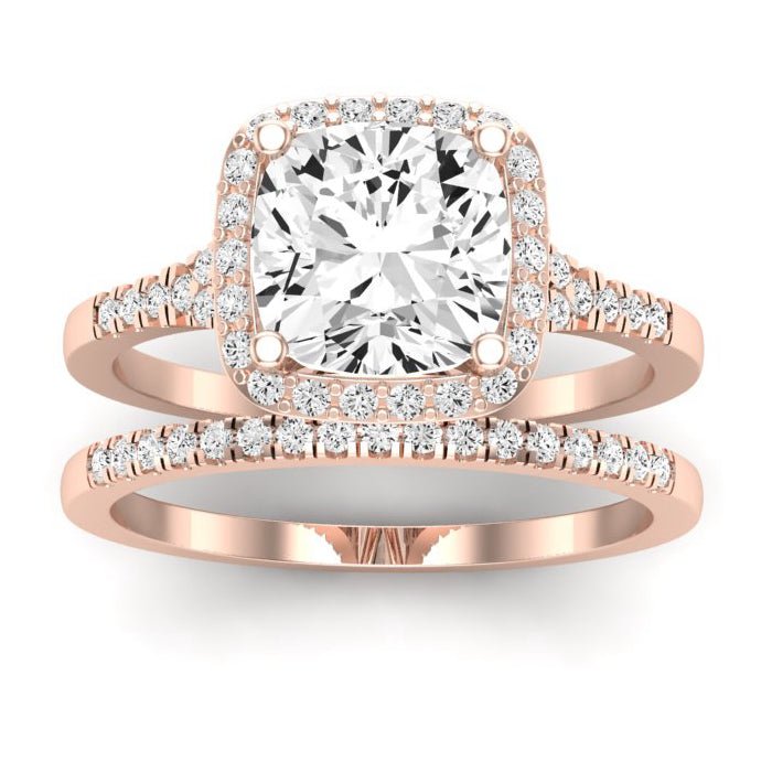 Desert Rose Diamond Matching Band Only (engagement Ring Not Included) For Ring With Cushion Center rosegold