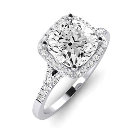 Desert Rose Diamond Matching Band Only (engagement Ring Not Included) For Ring With Cushion Center whitegold