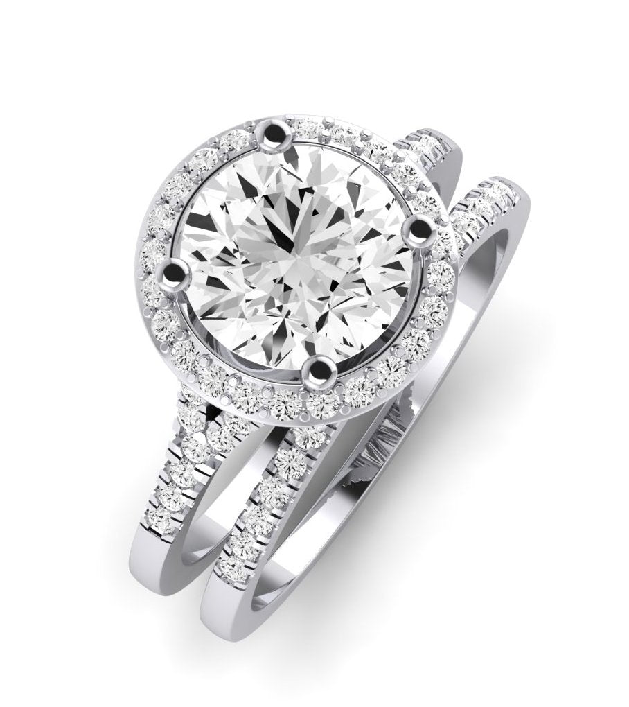 Desert Rose Diamond Matching Band Only (engagement Ring Not Included) For Ring With Round Center whitegold