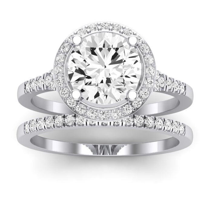 Desert Rose Diamond Matching Band Only (engagement Ring Not Included) For Ring With Round Center whitegold