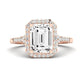 Desert Rose Emerald Diamond Bridal Set (Lab Grown Igi Cert) rosegold