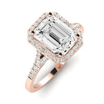 Desert Rose Emerald Diamond Bridal Set (Lab Grown Igi Cert) rosegold