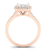 Desert Rose Emerald Moissanite Engagement Ring rosegold