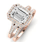 Desert Rose Emerald Diamond Bridal Set (Lab Grown Igi Cert) rosegold