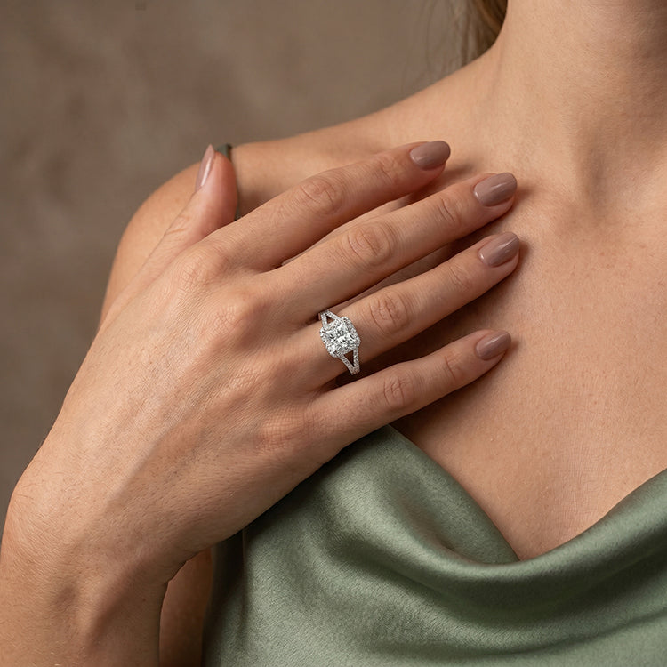 Desert Rose - GIA Natural Princess Diamond Engagement Ring