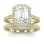 Desert Rose Diamond Matching Band Only (engagement Ring Not Included) For Ring With Emerald Center yellowgold