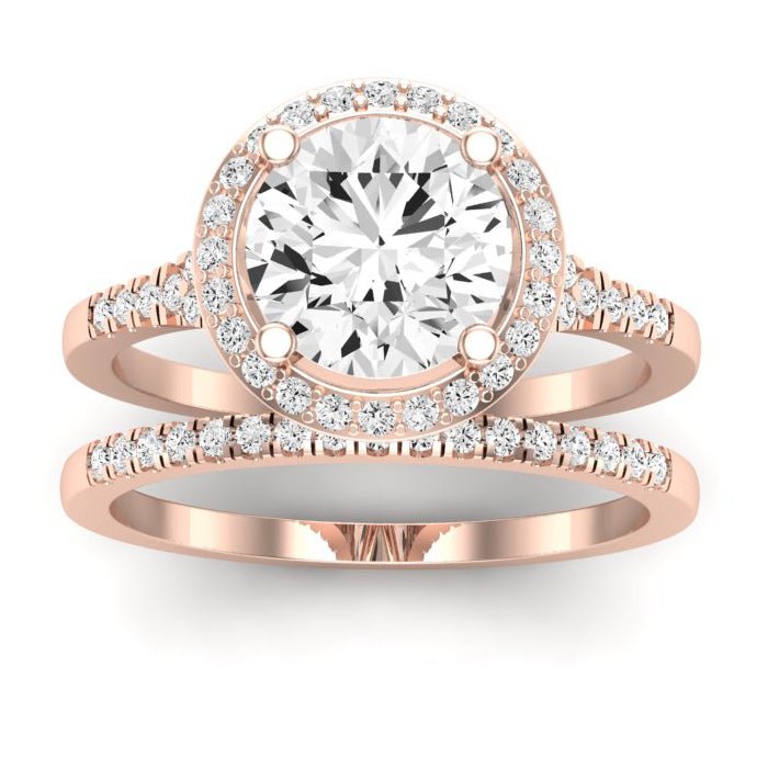 Desert Rose Diamond Matching Band Only (engagement Ring Not Included) For Ring With Round Center rosegold