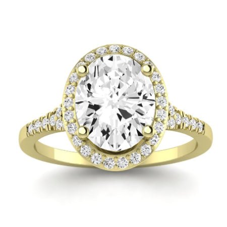 Desert Rose Moissanite Matching Band Only (engagement Ring Not Included) For Ring With Oval Center yellowgold