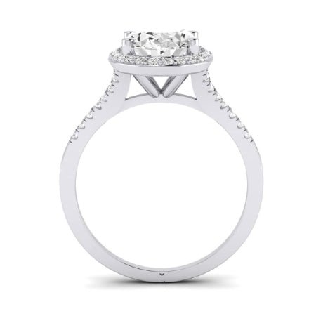 Desert Rose Moissanite Matching Band Only (engagement Ring Not Included) For Ring With Oval Center whitegold