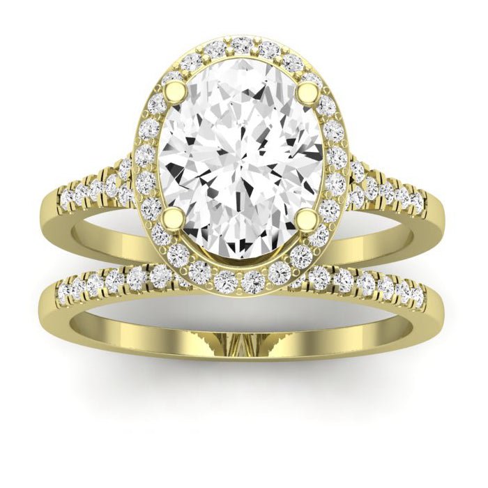 Desert Rose Oval Moissanite Bridal Set yellowgold