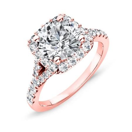 Desert Rose Round Moissanite Bridal Set rosegold