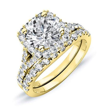 Desert Rose Round Moissanite Bridal Set yellowgold