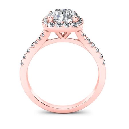 Desert Rose Round Moissanite Engagement Ring rosegold