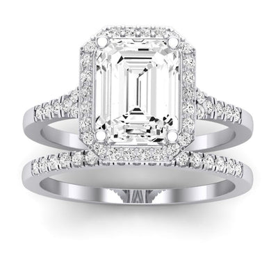 Desert Rose - GIA Certified Emerald Diamond Bridal Set