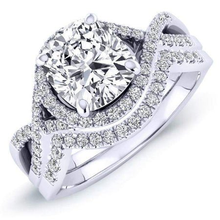 Dianella Cushion Moissanite Bridal Set whitegold