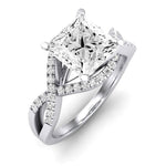 Dianella Diamond Matching Band Only (does Not Include Engagement Ring)  For Ring With Princess Center whitegold