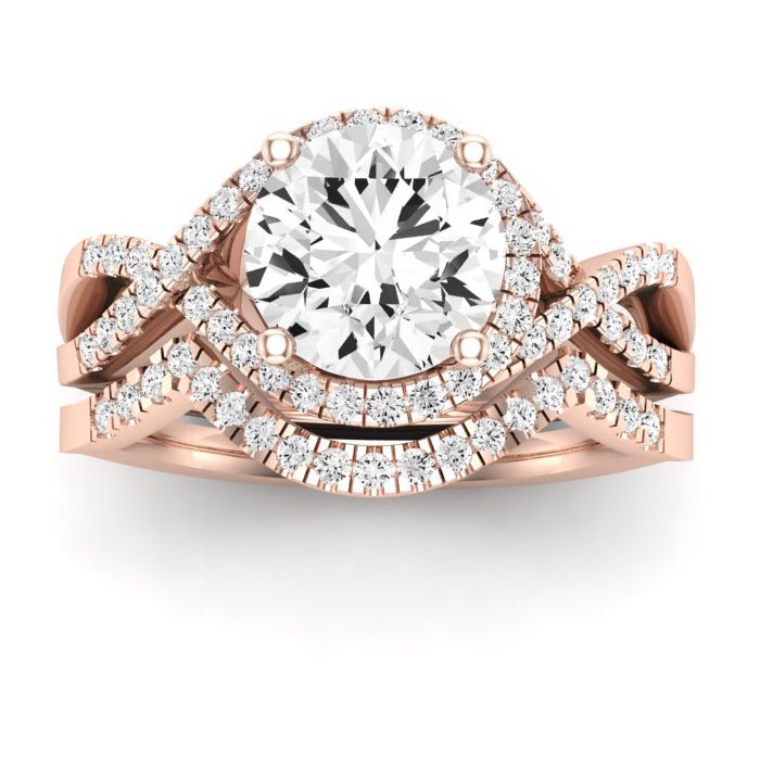 Dianella Diamond Matching Band Only (does Not Include Engagement Ring)  For Ring With Round Center rosegold