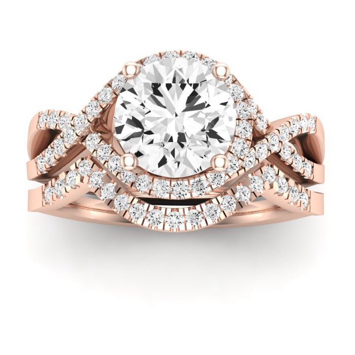Dianella Diamond Matching Band Only (does Not Include Engagement Ring)  For Ring With Round Center rosegold