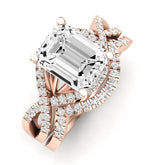 Dianella Emerald Moissanite Bridal Set rosegold