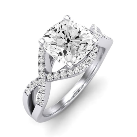 Dianella Diamond Matching Band Only (does Not Include Engagement Ring)  For Ring With Cushion Center whitegold
