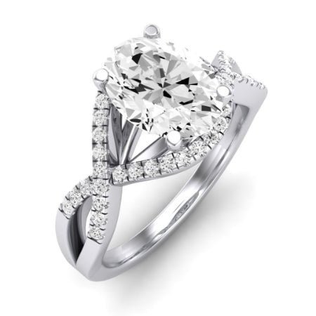Dianella Diamond Matching Band Only (does Not Include Engagement Ring)  For Ring With Oval Center whitegold