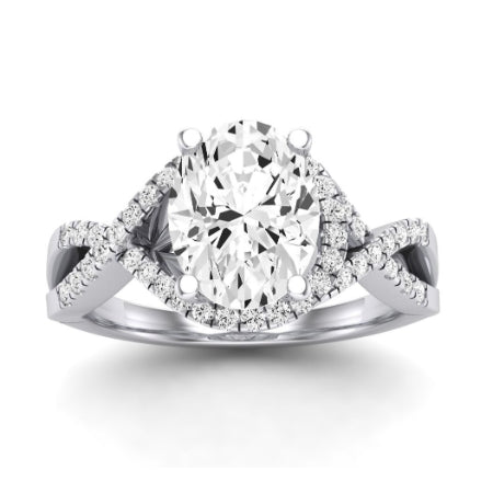 Dianella Diamond Matching Band Only (does Not Include Engagement Ring)  For Ring With Oval Center whitegold