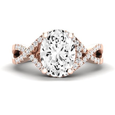Dianella Diamond Matching Band Only (does Not Include Engagement Ring)  For Ring With Oval Center rosegold