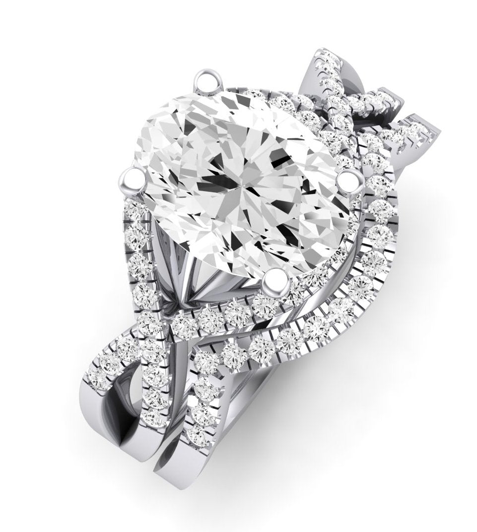 Dianella Diamond Matching Band Only (does Not Include Engagement Ring)  For Ring With Oval Center whitegold