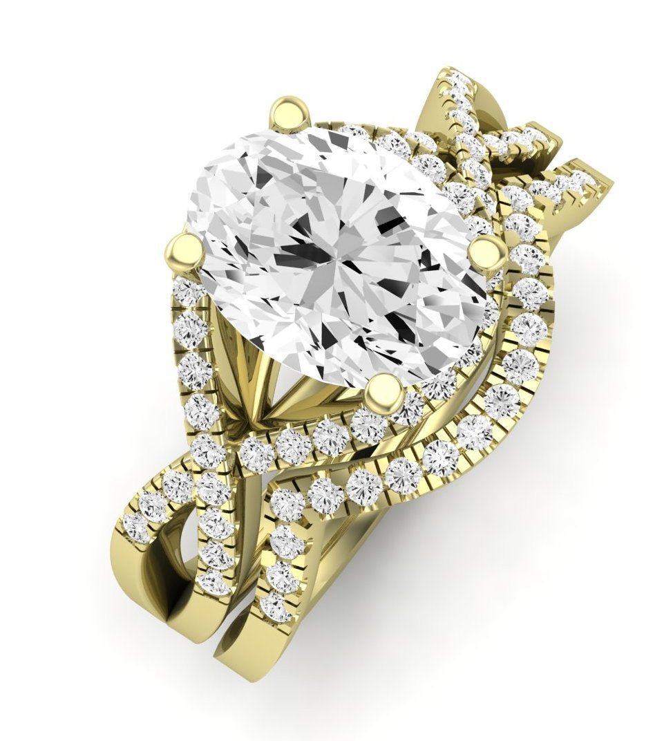 Dianella Diamond Matching Band Only (does Not Include Engagement Ring)  For Ring With Oval Center yellowgold