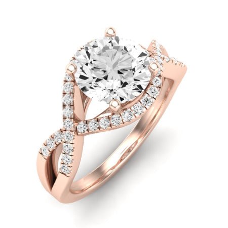 Dianella Diamond Matching Band Only (does Not Include Engagement Ring)  For Ring With Round Center rosegold