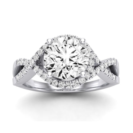 Dianella Matching Band Only (does Not Include Engagement Ring)  For Ring With Round Center whitegold