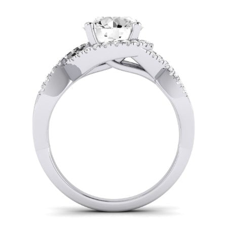 Dianella Matching Band Only (does Not Include Engagement Ring)  For Ring With Round Center whitegold