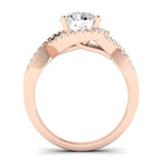 Dianella Matching Band Only (does Not Include Engagement Ring)  For Ring With Round Center rosegold