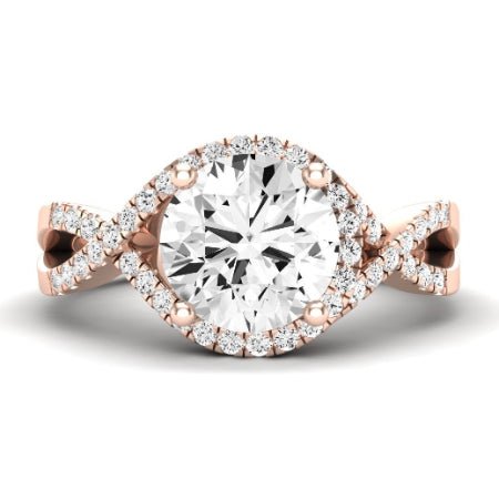 Dianella Matching Band Only (does Not Include Engagement Ring)  For Ring With Round Center rosegold